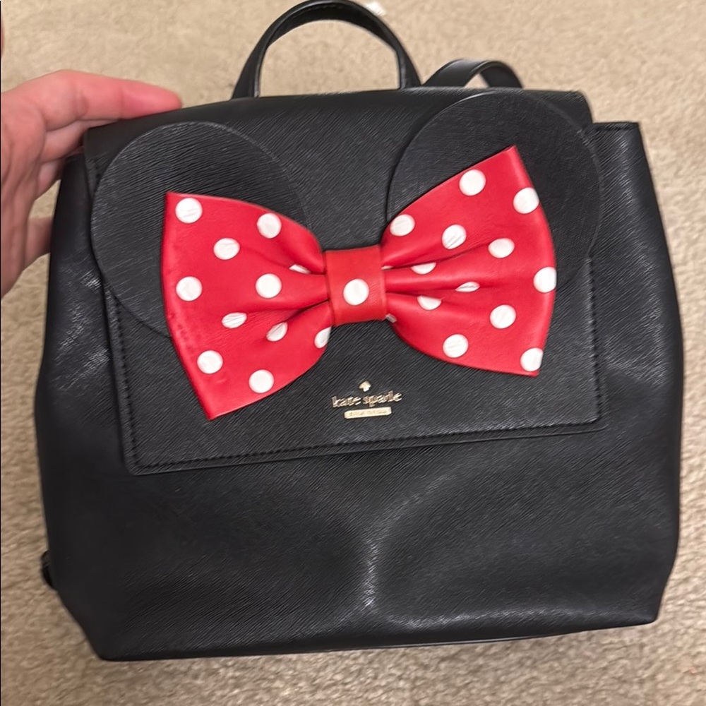 Kate Spade Black Minnie Backpack with Polka Dot
